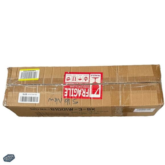 Black Bathroom Light Fixtures, 3-Light Crystal Vanity Lights Over Mirror | NEW - Picture 8 of 8